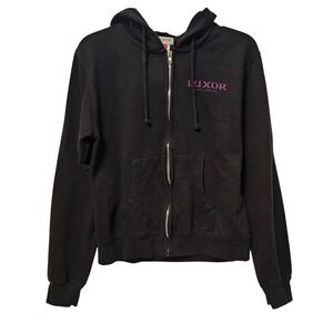 Luxor Las Vegas Zip Up Hoodie Black Purple Pyramid Graphic Dodger Mens Large‎